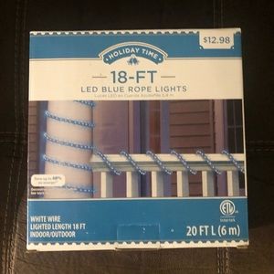 Holiday Time 18 FT Blue Rope Lights NIB